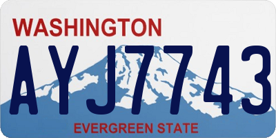 WA license plate AYJ7743
