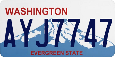 WA license plate AYJ7747