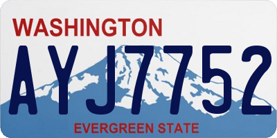 WA license plate AYJ7752