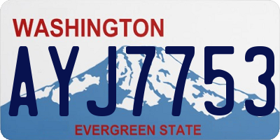 WA license plate AYJ7753
