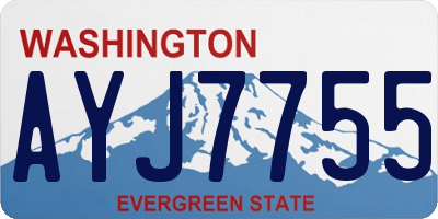 WA license plate AYJ7755
