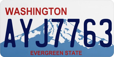 WA license plate AYJ7763