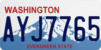 WA license plate AYJ7765