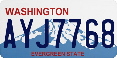 WA license plate AYJ7768