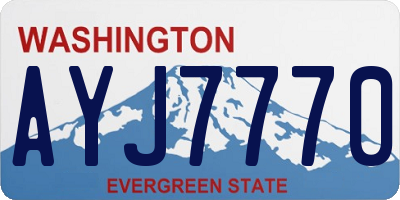 WA license plate AYJ7770