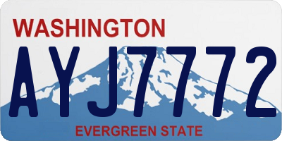 WA license plate AYJ7772