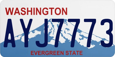 WA license plate AYJ7773