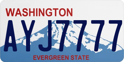 WA license plate AYJ7777