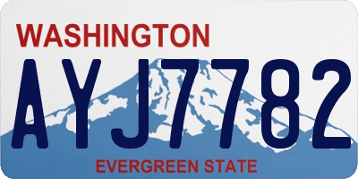 WA license plate AYJ7782