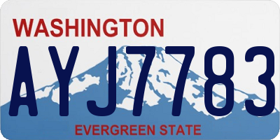 WA license plate AYJ7783