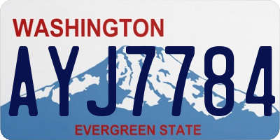 WA license plate AYJ7784