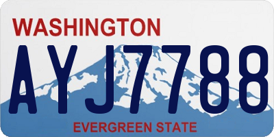 WA license plate AYJ7788
