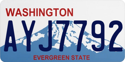 WA license plate AYJ7792
