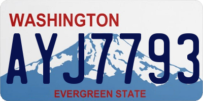 WA license plate AYJ7793
