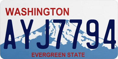 WA license plate AYJ7794