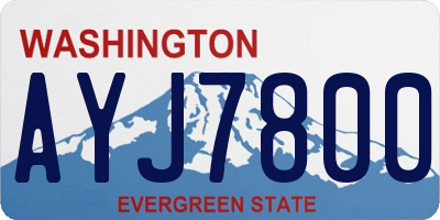 WA license plate AYJ7800