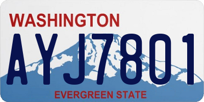 WA license plate AYJ7801