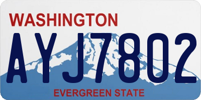 WA license plate AYJ7802