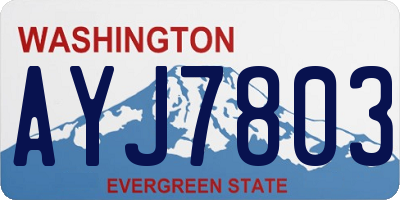 WA license plate AYJ7803