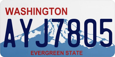 WA license plate AYJ7805