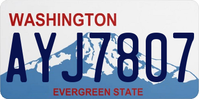 WA license plate AYJ7807