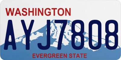 WA license plate AYJ7808