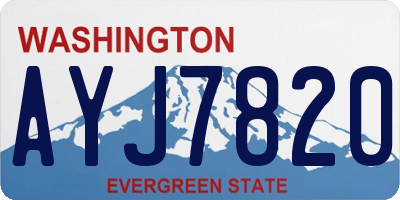 WA license plate AYJ7820