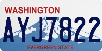 WA license plate AYJ7822