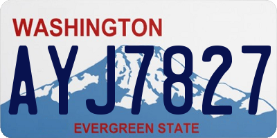 WA license plate AYJ7827