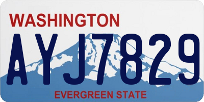 WA license plate AYJ7829