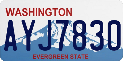 WA license plate AYJ7830