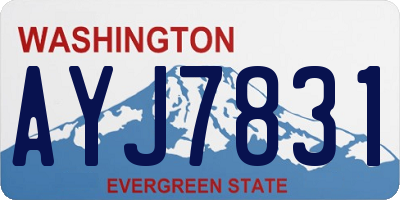 WA license plate AYJ7831