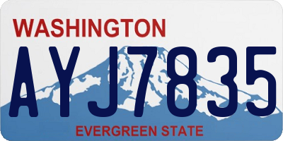 WA license plate AYJ7835