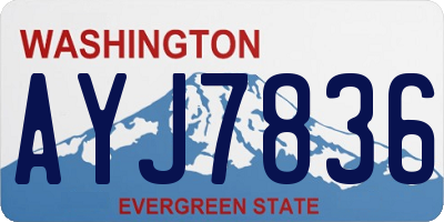 WA license plate AYJ7836