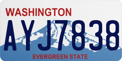 WA license plate AYJ7838