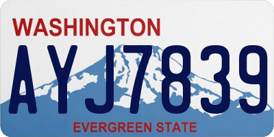 WA license plate AYJ7839