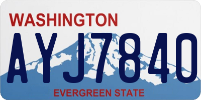 WA license plate AYJ7840