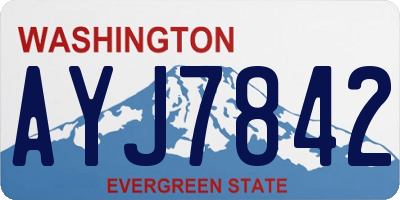 WA license plate AYJ7842