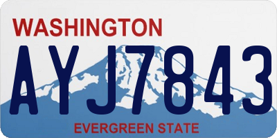 WA license plate AYJ7843