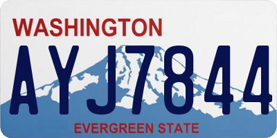 WA license plate AYJ7844