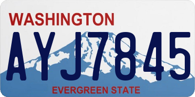 WA license plate AYJ7845