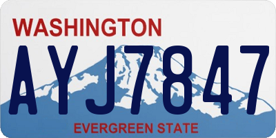 WA license plate AYJ7847