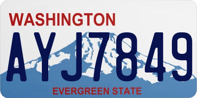 WA license plate AYJ7849