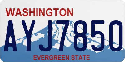 WA license plate AYJ7850