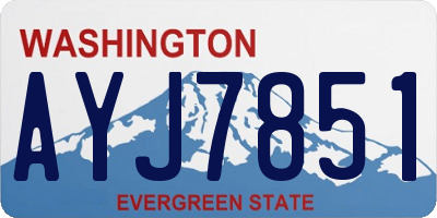 WA license plate AYJ7851