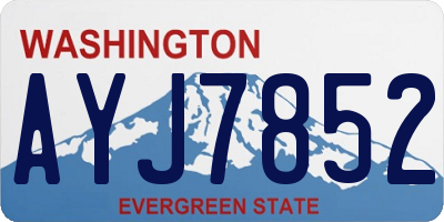 WA license plate AYJ7852