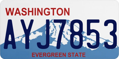 WA license plate AYJ7853