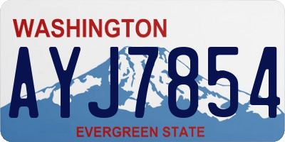 WA license plate AYJ7854