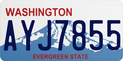 WA license plate AYJ7855
