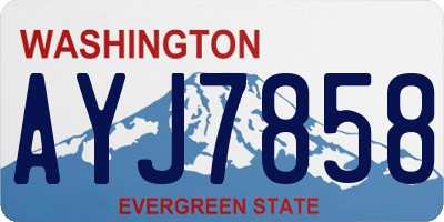 WA license plate AYJ7858